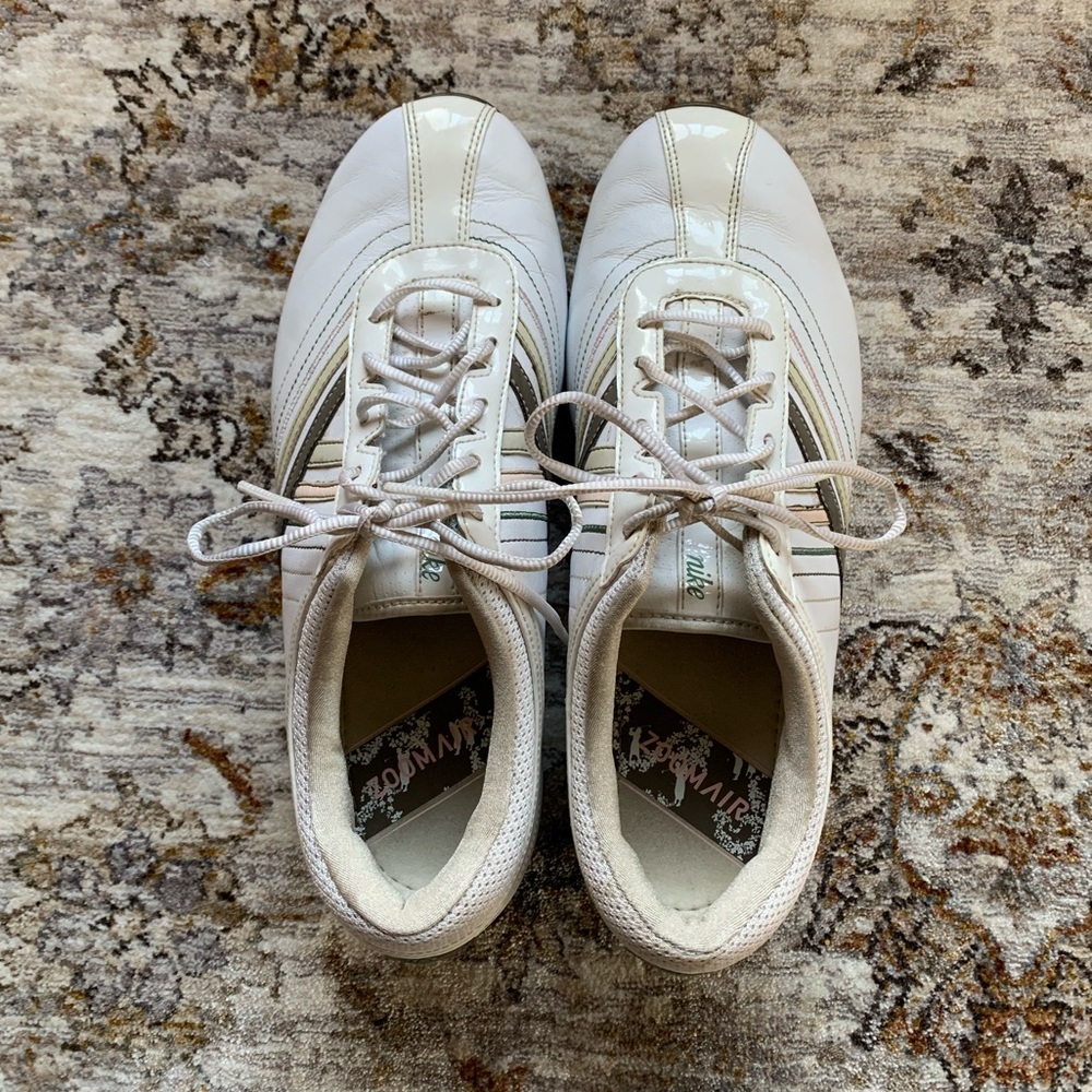 Nike White/Beige Womens Air Zoom Golf Sneakers, Size 8.5